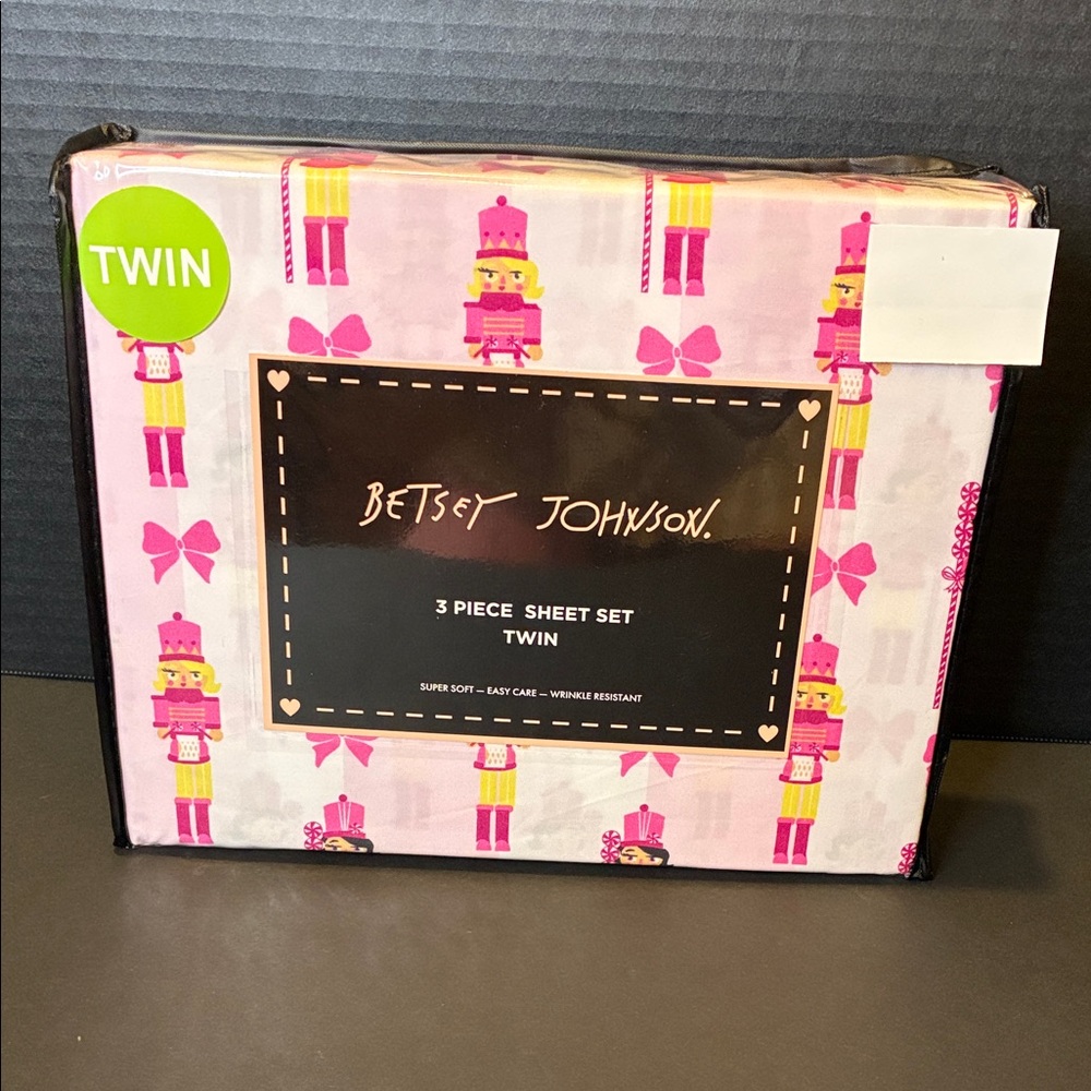 Betsey Johnson Pink Girl Nutcracker Twin Sheet Set